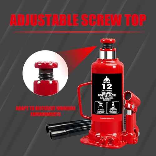 Bottle Jack 12 Ton (24,000 LBs) Hydraulic Car Jack, Fit for Auto Truck Repair and House Lift, Red