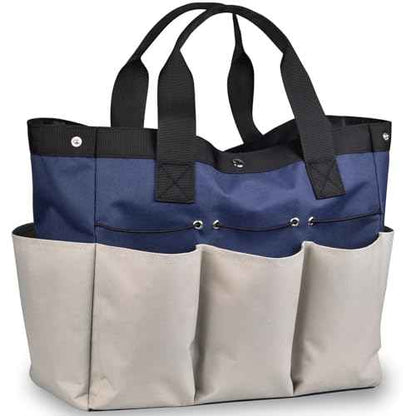 Garden Tool Bag Organizer, Heavy Duty Gardening Tote Bag with 7 Pockets and Zippers Pockets, Garden Home Tool Kits Organizer, (Tools are not included), Gray