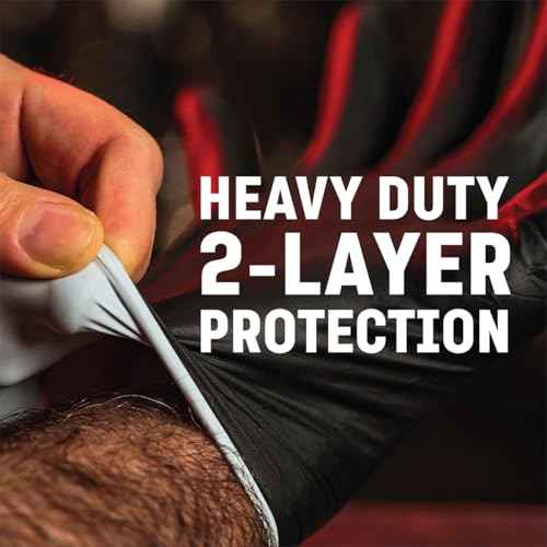 Venom Steel Industrial Nitrile Gloves, Chemical Resistant Disposable Black Gloves, Latex-Free, Powder-Free, Textured Grip, Heavy Duty Two-Layer Protection, 6 mil, XXL, (Pack of 90)