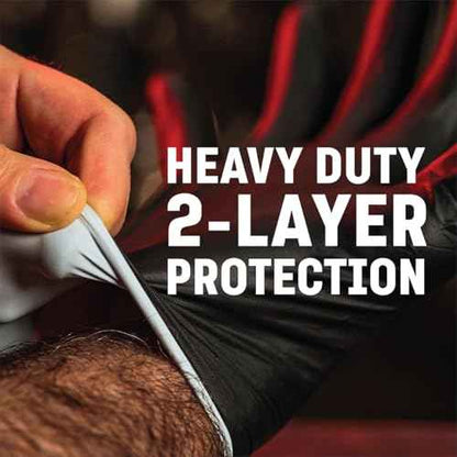 Venom Steel Industrial Nitrile Gloves, Chemical Resistant Disposable Black Gloves, Latex-Free, Powder-Free, Textured Grip, Heavy Duty Two-Layer Protection, 6 mil, XXL, (Pack of 90)