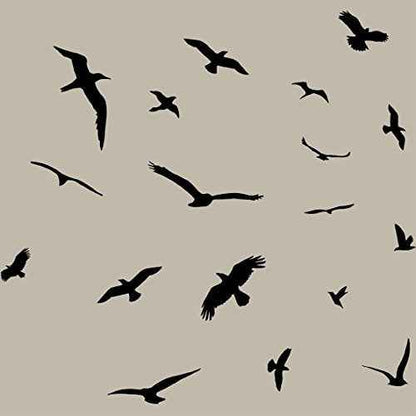 VWAQ Bird Stickers Wall Decals Sticker Decorative Nature Flying Black Birds Flock Wall D?cor Nursery Mirror Peel and Stick Removable