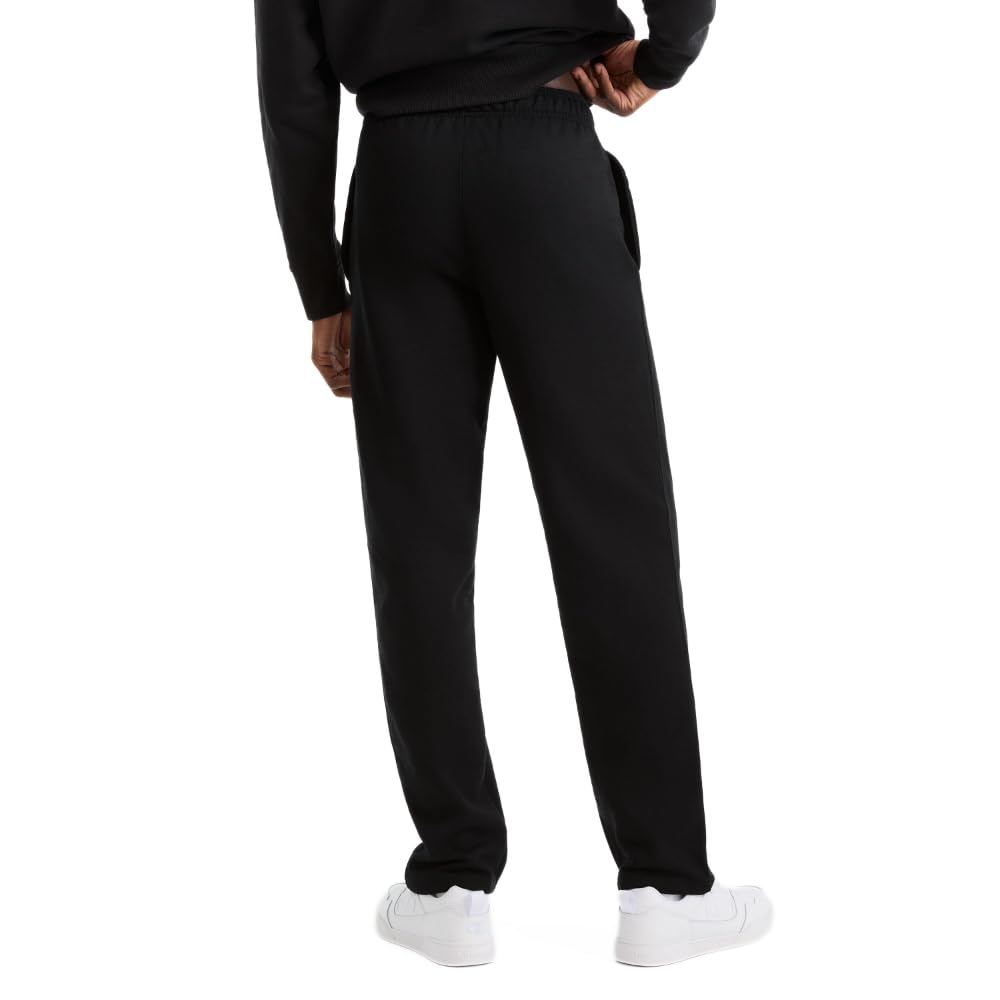 Champion Men's Open-Bottom Fleece Sweatpants, Standard Fit, Midweight Fleece, Available in Regular and Big & Tall, Black, Large