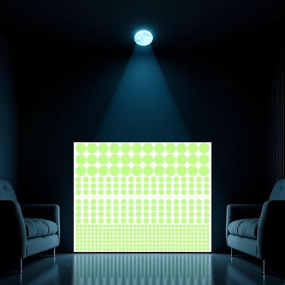 1 Sheet Glow in The Dark Wall Stickers, 407 Pcs Removable Dots Wall Decals Room Decor Kit,Adhesive Dots Luminous Ceiling Decals for Kids Bedroom Halloween Home Decoration,Perfect Party Birthday Gift