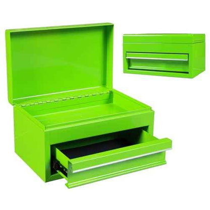 Torin APBT701GB 10" Mini Portable Steel Tool Box with drawer,Small Metal Tool Chest for Garage,Home or Workbench,Green