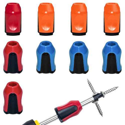 9 Pcs Screwdriver Head Magnetic Ring,Universal Magnetic Screw Ring for Electric Drill and Hand Tools (Red+Blue+Orange)