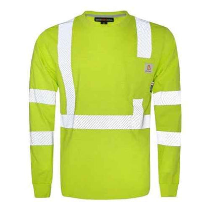 BOCOMAL FR Tee Shirts High Visibility/Hi Vis Flame Resistant/Fire Retardant Shirt 7oz Reflective Men's Safety Shirts