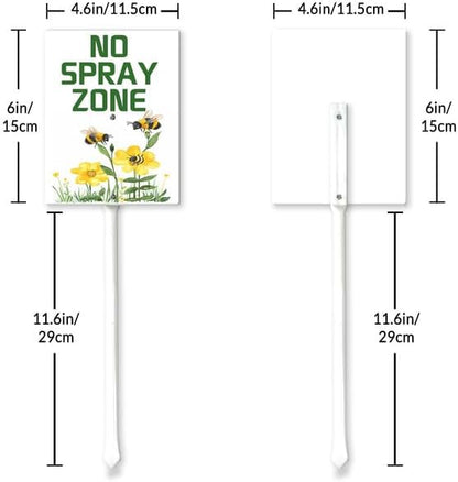 Uptell No Spray Zone Yard Signs with Stakes Aluminum Sign for House/Front Door and Business Outdoor Decoration 8x12 Inch