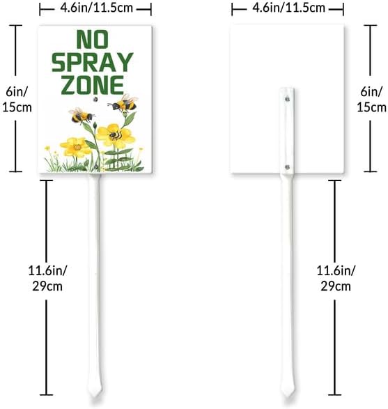 Uptell No Spray Zone Yard Signs with Stakes Aluminum Sign for House/Front Door and Business Outdoor Decoration 7x8.8 Inch