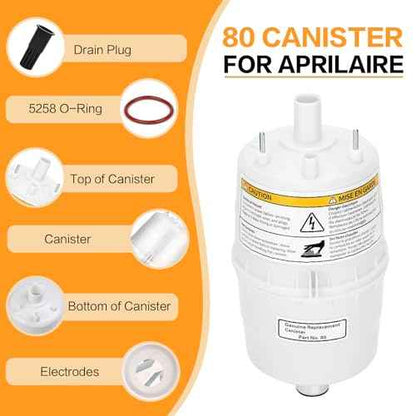 Upgrade 80 Steam Canister for Aprilaire Steam Humidifier Models 800, 801, 865, 866, 80 Replacement Canister OEM Substitute for Aprilaire Canister, 2 Pack
