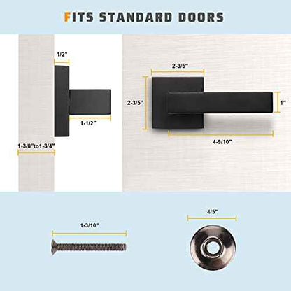 KNOBWELL Dummy Door Handles 8 Pack, Interior Door Knob, Heavy Duty 0.93 lb Non-Turning Right/Left Door Handle Levers(Only One Side Use)