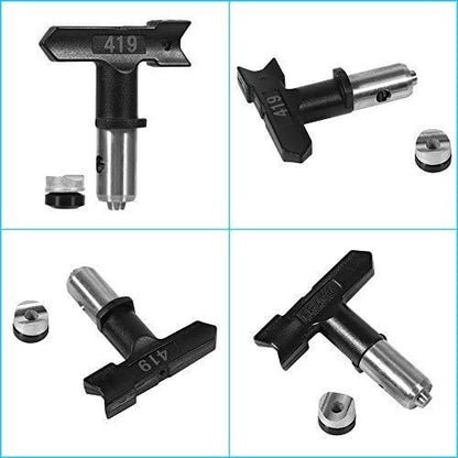Zerodis Black Airless Spray Gun Tips Reversible Tungsten Steel Paint Sprayer Nozzle Accessoies(217)