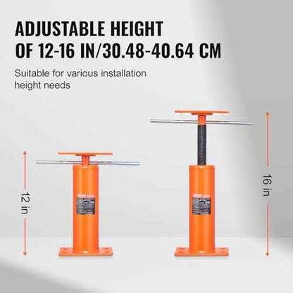 VEVOR House Floor Jacks, 2 Pack, 12"-16" Height Range, 9700 lbs Max Load Capacity Per Unit, Adjustable Support Beam Basement Jack Post Pole for Leveling, Steel Telescoping Jack for Temporary Support