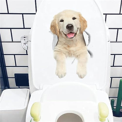 Little Dog 3D Wall Stickers£¬ sacinora Cute Puppy Animal DIY Wall Decals Removable Vinyl Peel and Stick for Kids Baby Nursery Living Room Bedroom Bathroom Toilet Furniture Wall D?cor