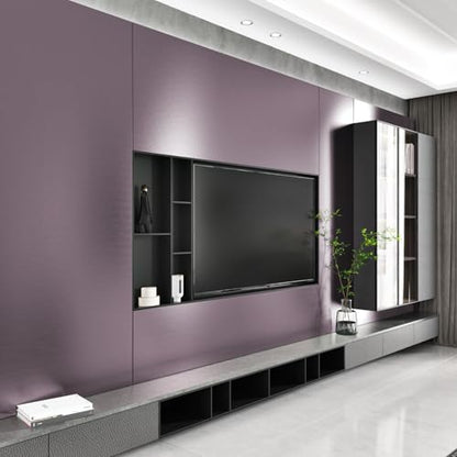 Wallercity Gradient Purple Stainless Steel Contact Paper for Kitchen Backsplash Waterproof Fridge Vinyl Wraps Metal Brushed Wallpaper for Dishwasher Metallic Wall Paper for Appliances 15.8''x78.7''