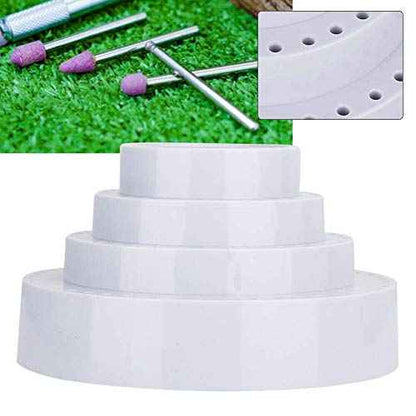 Pongnas Round Drill Storage Box, Drill Holder Hard Plastic Manager Tool Container Quality Tool Organizer