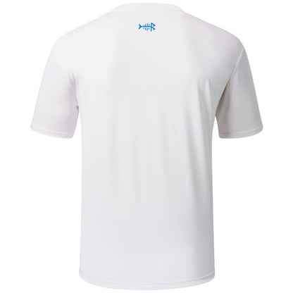 BASSDASH Men’s UPF 50+ Short Sleeve Fishing Shirts Performance Cooling UV Sun Protection Hiking T-Shirts White