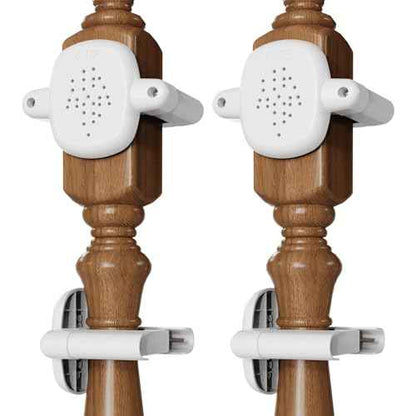 ¡¼Upgrade¡½ 2 Pcs Baby Gate Banister Adapter ? No?Drill Stair Railing Mount, Fits 2?3.5¡È Round/Square Posts, Compatible with Baby & Pet Safety Gates(White, Standard-W)