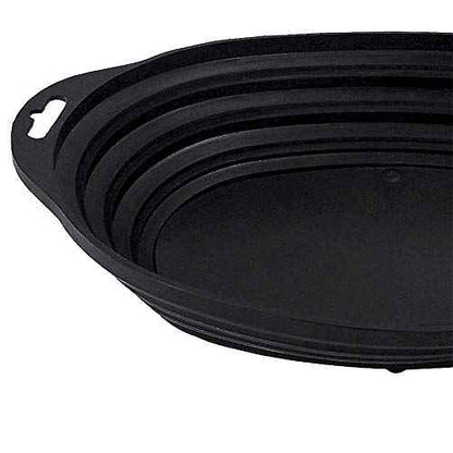AFF Retractable Magnetic Parts Oval Tray, 12" L x 9" W, Black, 921