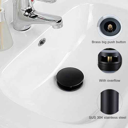 LED Bathroom Sink Faucet, Matte Black Single Hole Vanity Faucets for 1 Hole Sinks,Pop Up Drain Included. (Short, Matte Black)