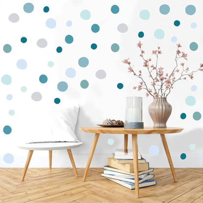 300 Pcs Self-Adhesive Irregular Dot Wall Stickers - 10 Sheets Removable Waterproof Vinyl Wall Decals for Nursery, Kids Room, Living Room, Playroom, Classroom, Home Decor (Gradient Blue)