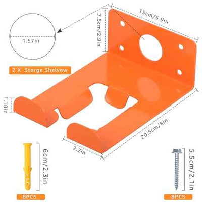 Weeding Machine Wall Mounted Hanger, garage organization manager storage shed wall rack, suitable for Stihl electric tools, hedge trimmer, lawn mower, garage wall, garden trimmer hanger (2-piece set)