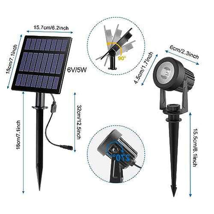 Solar Spot Lights Outdoor, Landscape Spotlights IP65 Waterproof 9.8ft Cable, Dusk to Dawn Solar Uplights for Tree Garden Yard Driveway Porch Walkway Pool (6-in-1, 3000K Warm White)