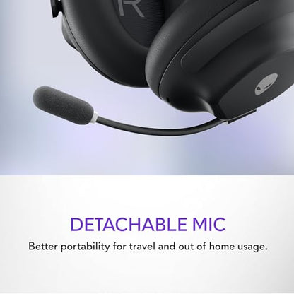 Alienware Pro Wireless Gaming Headset - Wired/Wireless, Bluetooth 5.3, 15 Minute Fast Charging, Audio Output 20 Hz, Battery Talk Time (ANC on) Up to 24 Hrs (Bluetooth), Dark Side of The Moon