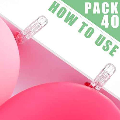 LemonRoad 40 Pack Balloon Arch Clips Plastic Spring Clamps 2.4 Inch Heavy Duty Clip for Balloon Arch Kit Birthday Decoration Crafts Backdrop Woodworking Photography Studios (Transparent)