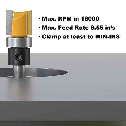 FivePears Pattern Flush Trim Router Bit 1/4 Inch Shank, 1/2 Inch Cutting Diameter, 1/2 Inch Cutting Length, Top Bearing Flush Straight Cut Trim Router Bit for Woodworking