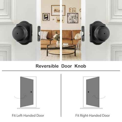 goldenwarm Matte Black Door Knobs Interior, Privacy Door Knob for Bedroom & Bathroom, Black Interior Door Knobs 6 Pack