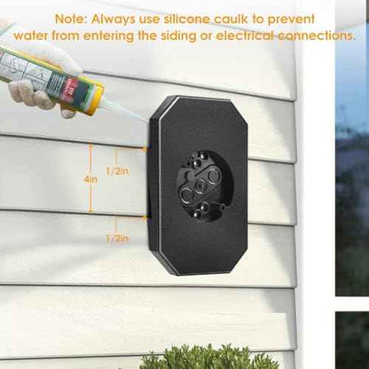 3-Pack FreeCat 8141DBL Siding Mounting Blocks,Bulk Set for Outdoor Lights & Cameras,Fits 1/2" Double Vinyl Siding, Includes Built-in Electrical Boxes & Full Hardware Kit,Black