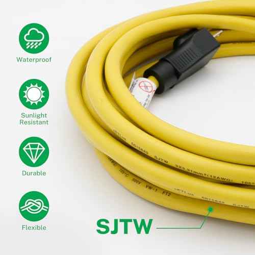 FIRMERST 20 AMP 30 FT 12 Gauge Extension Cord, NEMA 6-20P to 6-20R 250 Volt
