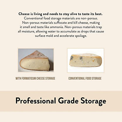 Formaticum - 15-Pack Cheese Storage Bags - 6.25 x 11 Wax Paper Bags to Keep Cheese or Charcuterie Fresh - Professional Grade Cheese Paper for Wrapping Cheese - Porous Brown Paper Bags From France