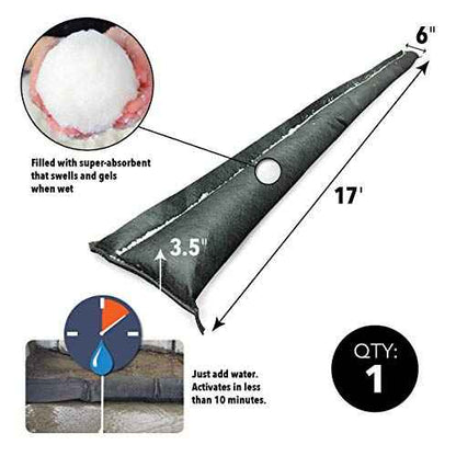 Quick Dam QD617-1 Flood Barriers, 1 Pack, Black