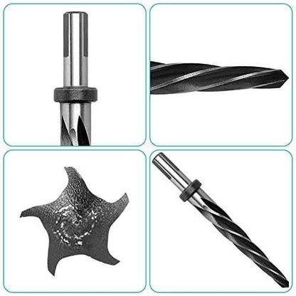 7/8" Reamer Bit for Steel Metal Wood,HSS 7/8" Tapered Reamer Drill Bit Bridge/Construction with 1/2" Shank Chuck Alloy to Align Existing Hole and Enlarge Hole