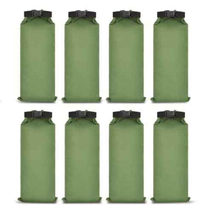 Flood Water Barrier Sand Bags - 8Pcs Thickened Long Canvas Flood Protection Sandbags with Insert Buckle Reusable Quick Flood Barrier for Home Door Window Basement Garage Floor Flood Control - 11"x28"