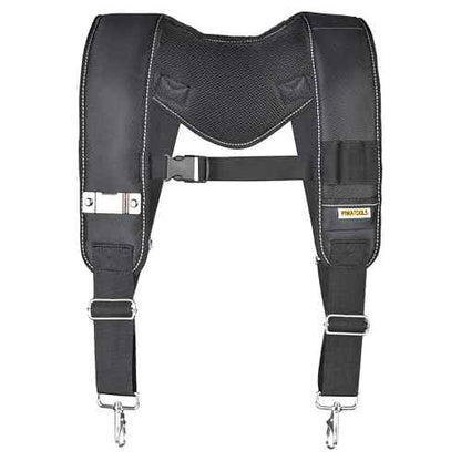 Professional 7-Piece Carpenter Electrician Tool Belt with Soft Padded Suspender for Men£¬Heavy Duty Construction, 35 Pockets£¬36"-50" (1, Black Suspender 1Pcs)
