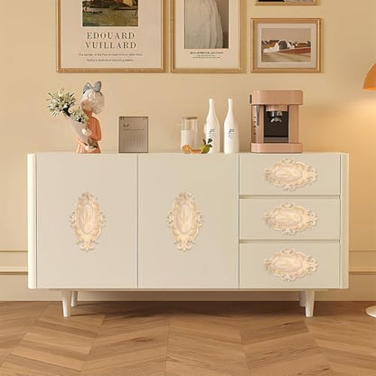 Antrader 1-Pack Wood Carved Onlays Appliques,Oval Shaped Unpainted Solid Wood Carving Decal for Door Cabinet Cupboard Wall Ceiling,26¡¿15cm