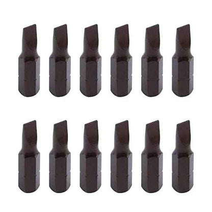 Antrader 1-Inch Long 1/4" Hex Shank 5mm Magnetic Slotted Tip Screwdriver Bits 12Pcs