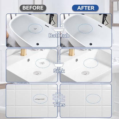 Tub and Tile Paint, White Touch Up Pen for Countertops, Repairs Bathtub, Sinks, and Appliances, Porcelain Paint for Any Scratches Spots