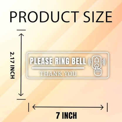 (3 PCS) Please Ring Bell Sign Vinyl Sticker Decal for Business Office Store Shop Door Wall Window Entry Notice Waterproof Durable Easy to Apply Indoor Outdoor Use 7 x 2.17 Inches