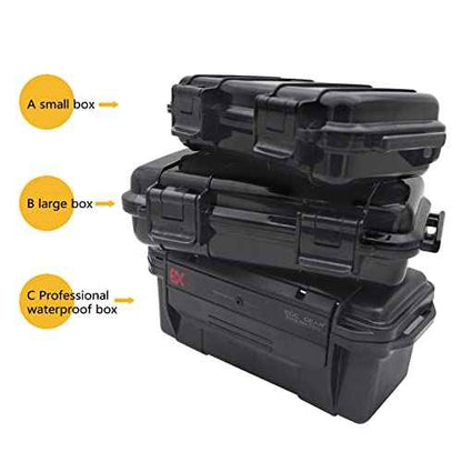 SEIWEI Outdoor Sealed Waterproof Safety Case Plastic Tool Dry Storage Box For Electronic Equipment Camping Outdoor Tool - Professional Waterproof Box(C), Black (MMZ-HA5272C-RT)