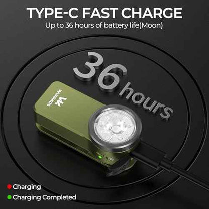 Wurkkos HD03 Rechargeable Flashlights EDC Clip-on Light, Bright 680 Lumens Pocket Flashlight, Combines Spotlight/Floodlight/RGB Light, Magnetic, IPX6 Waterproof for Cycling, Repairing (Olive Green)