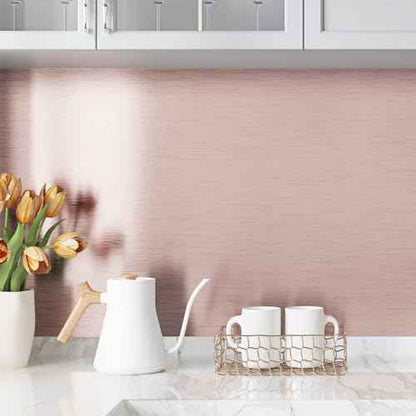 WESTICK Rose Gold Refrigerator Vinyl Wrap Peel and Stick Brushed Metallic Wallpaper Removable Waterproof Golden Stainless Steel Contact Paper for Appliances Kitchen Cabinet Countertop Fridge 15.8"x80"