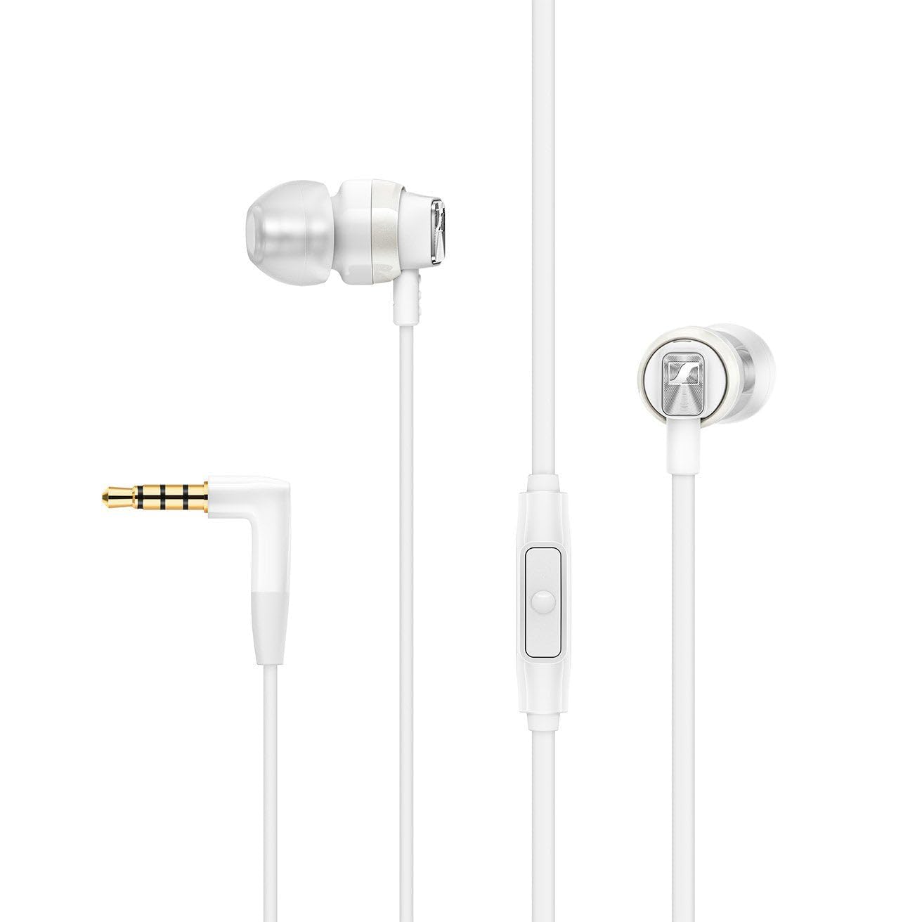 Sennheiser CX 300s Microphonic Headset Ear Canal Type with Universal Remote Controls, White