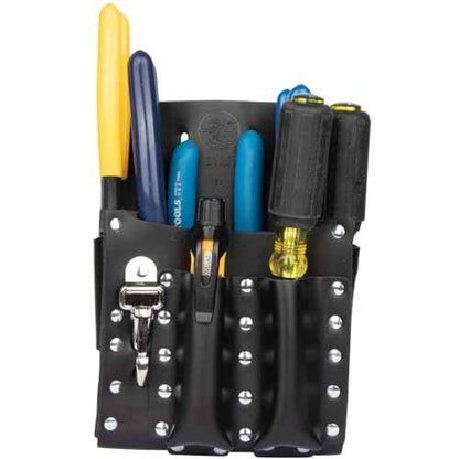 Klein Tools 5126 Leather Tool Pouch with Knife Snap, 5-Pocket