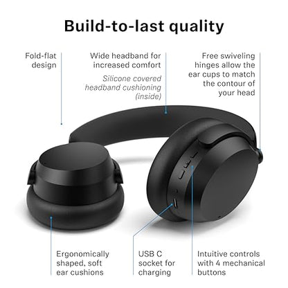 Sennheiser ACCENTUM Wireless Bluetooth Headphones – Hybrid ANC Noise Cancelling, 50‑Hour Battery, Lightweight Over‑Ear Design, Clear Calls, Travel & Work Headset, White
