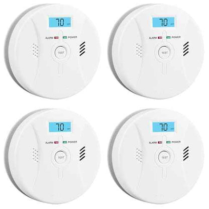 Smoke and Carbon Monoxide Detector, Combination Smoke Alarm and Carbon Monoxide Detector Battery Powered, CO Detector Alarm with Sensitive Sensor, Sound Warning and LCD Display, CDR-803