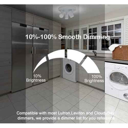 CLOUDY BAY 5CCT 3 Light Directional Ceiling Spotlight,Dimmable LED Track Light Heads,CRI90+,2100Lm for Hallway Kitchen Art,White