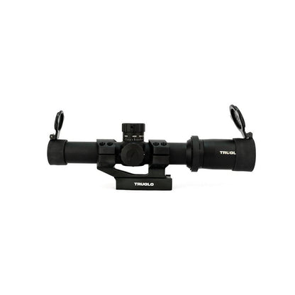 TRUGLO Tru-Brite 30 Series 1-6 x 24mm Tactical Hunting Shooting Durable Waterproof Fogproof Shock Resistant 30mm Aluminum Tube Dual-Color Illuminated Reticle Riflescope Flip-Up Lens Caps Included